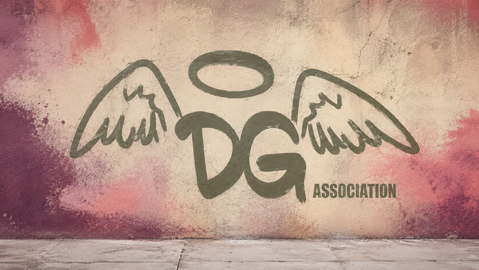 Logo DG Association peint dans un style street-art